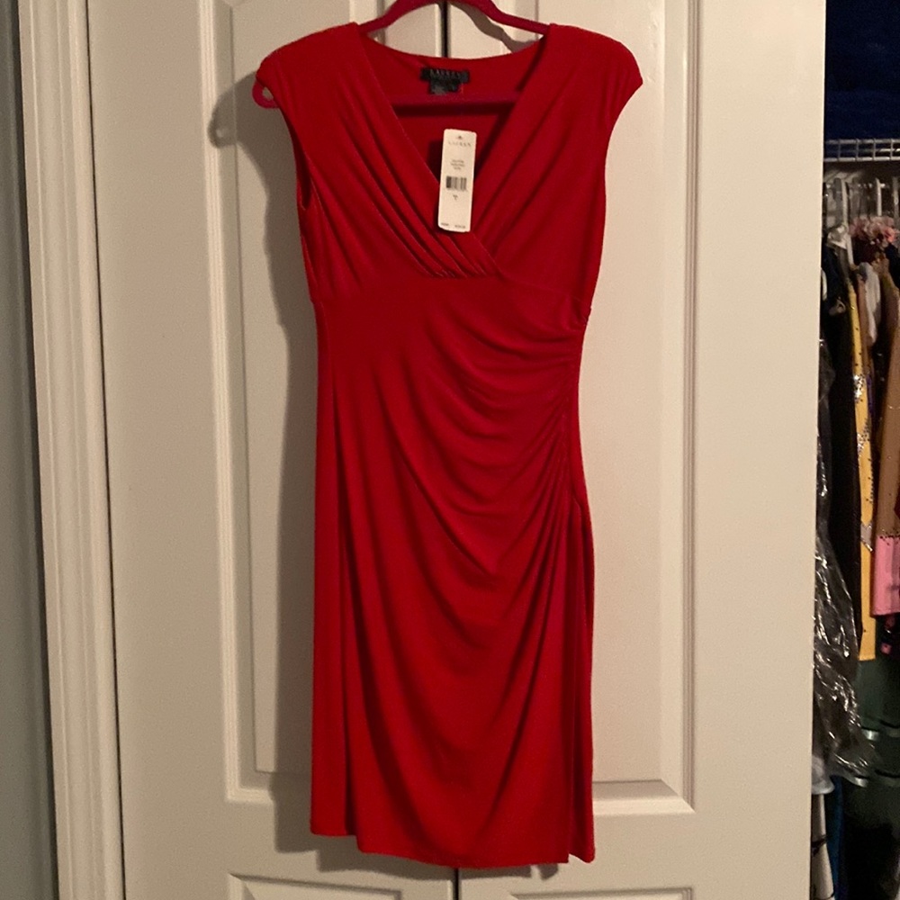 Lauren Ralph Lauren Red Cocktail Dress Size 2